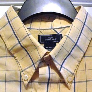 Dockers SS XL Yellow Blue Gold Dark Blue